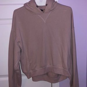 abecrombie Light pink cropped hoodie